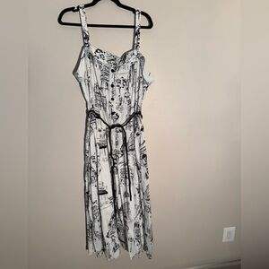 Karl Lagerfeld Black & White Paris-Print Maxi Dress